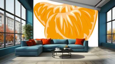 Vector illustration two juicy bits of the tangerine Wall mural