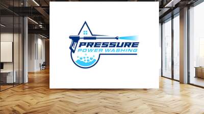 Illustration vector graphic of pressure power wash spray logo design icon template  Wall mural