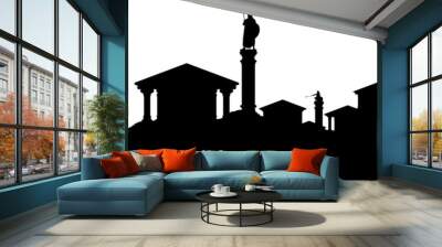 silhouette of ancient city Wall mural