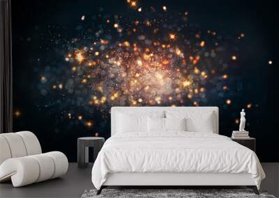 fire sparkles bokeh background Wall mural