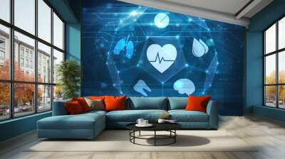 medical futuristic interface Wall mural