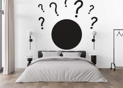 person with question marks icon Wall mural