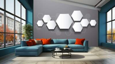 abstract black bee hive hexagon and space background Wall mural