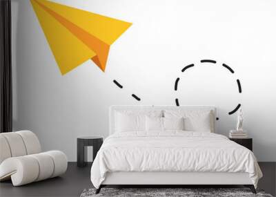 flying paper airplane Wall mural