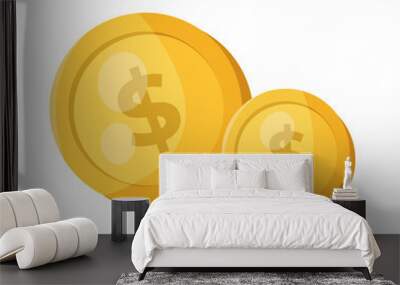 gold coins isolated illustration Wall mural