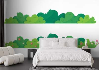 Green bush blossom. grass bush vector illustration Wall mural