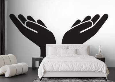 hands gesture icon. support, peace and care vector illustration Wall mural