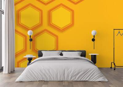 yellow hexagon background template vector illustration  Wall mural