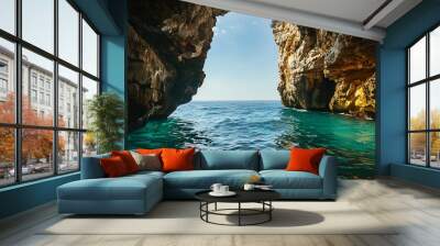 Sea Cave View. Wall mural