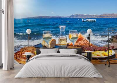 Lunch for two on the beach Wall mural