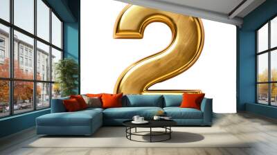 3d golden number on transaprent Wall mural