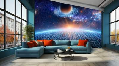 abstract code programing background with space style Wall mural