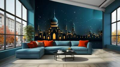 Free photo eid night banner template as holiday greetin Wall mural