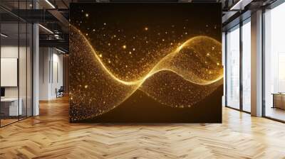 Abstract shiny color gold wave 99
 Wall mural