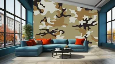 Abstraction camouflage, sand military pattern, army uniform background Wall mural