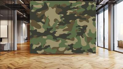 Army background camouflage vector illustration seamless modern pattern for textile Wall mural