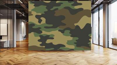 
Army camouflage pattern, seamless shape texture, trendy urban print, disguise texture. Wall mural