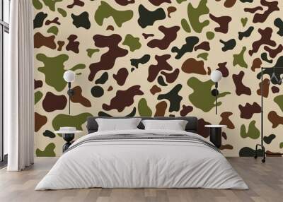 
Army pattern camouflage vector print clothes, uniforms. Seamless trendy design. Ornament Wall mural