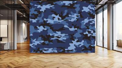 
Blue camo seamless pattern stylish design vector graphics. Ornament. Printing Wall mural