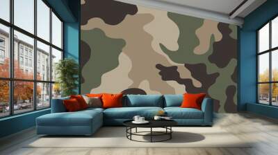 
Camouflage texture vector background, military pattern, army uniform. Disguise Wall mural