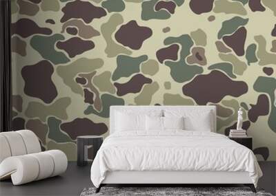 Camouflage vector military background, trendy seamless pattern, army texture. Wall mural