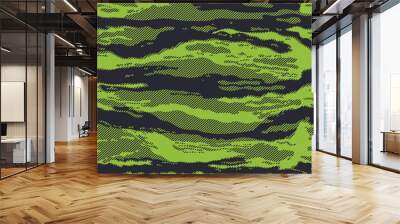 
green vector linear camouflage, fashionable background, print texture Wall mural