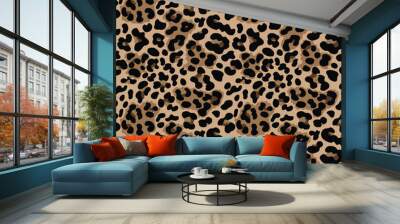 
Leopard print seamless pattern, modern trendy design with spots, wild cat background Wall mural