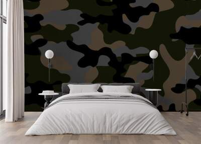 Military camo seamless vector print background. Stylish design. Wall mural