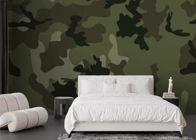 
Military camouflage khaki background vector texture, army shape pattern. Ornament Wall mural