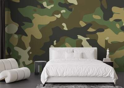 Military camouflage pattern, modern seamless background, classic texture. Ornament. Disguise Wall mural