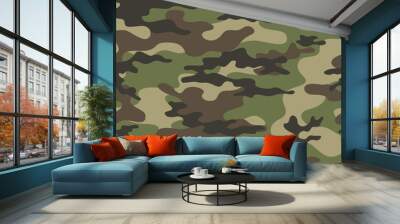 Military camouflage seamless pattern army texture vector Wall mural