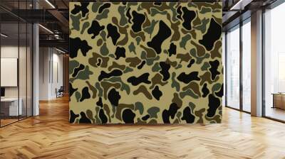 Trendy camouflage green pattern urban texture seamless print Wall mural