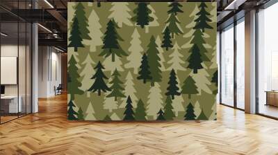 
Vector pattern Christmas trees seamless camouflage vector background for textile. Fashion print Wall mural