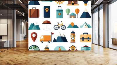 travel and icons Wall mural