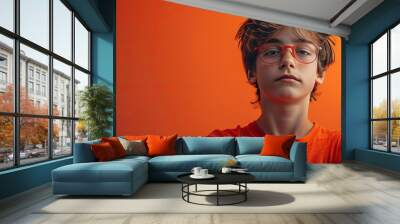 A person with a proud expression, their stance exuding confidence and self-assurance in their accomplishments. Wall mural