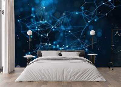 Abstract Medical Technology background. Blue, Health, Science and Research concept Wall mural