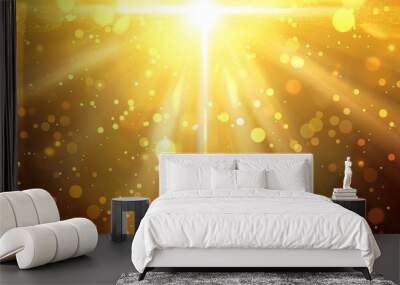 good friday cross background with sun flare Wall mural