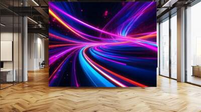 ethereal light tunnel crossing bridge of modern design Wall mural