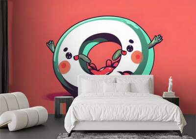 Playful Chubby Font Design with Plump Alphabet and Numbers in Vibrant Vector Illustration Wall mural