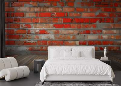 vintage red grunge brick texture wall for interior design inspiration Wall mural