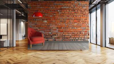 vintage red grunge brick texture wall for interior design inspiration Wall mural