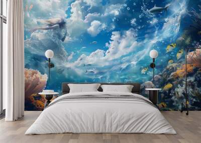 Once upon a times, in the ocean Wall mural