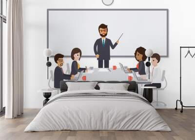 businessmen and businesswomen meeting Wall mural