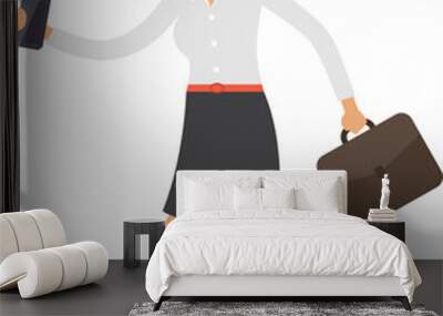 Businesswoman, officer female at work. Wall mural