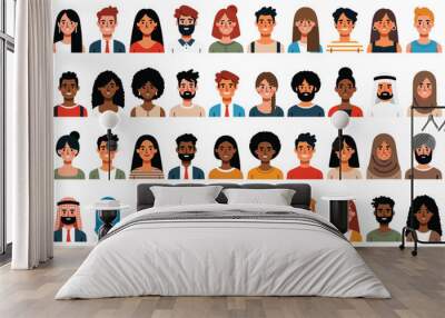 Male and Female avatars, people icons. Wall mural