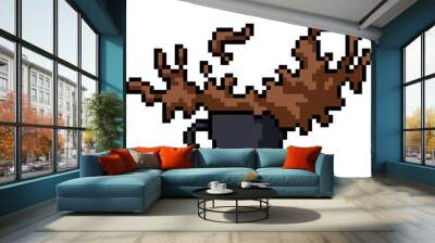 pixel art of cup coffee spread Wall mural