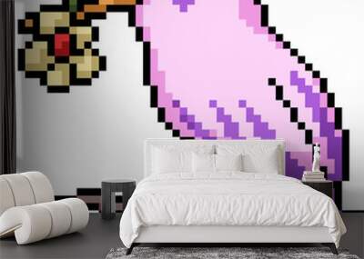 vector pixel art bird romantic Wall mural