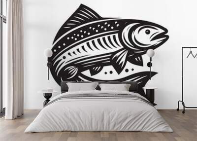 salmon logo template illustration Wall mural