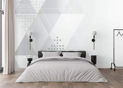 Geometric triangle white light background abstract design. for banner, poster. Wall mural