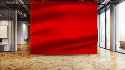 Abstract background luxury red cloth or liquid wave or wavy folds of grunge silk texture satin velvet material, luxurious background or elegant wallpaper, background. Vector illustration Wall mural